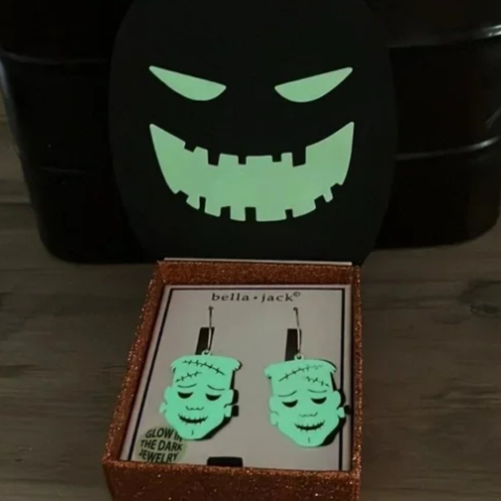 Bella Jack Frankenstein Glow In The Dark Halloween Earrings New Monster 25$